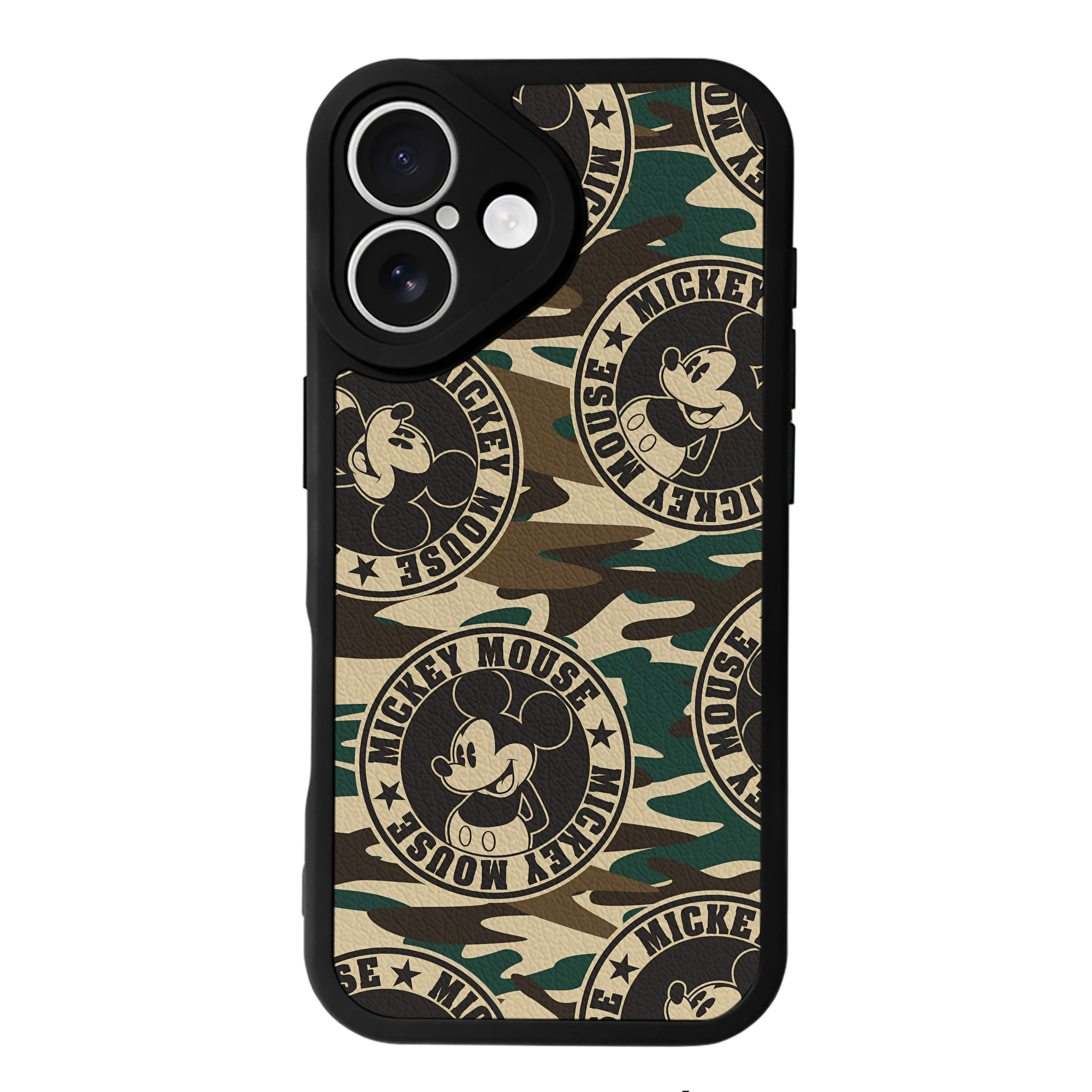 （画像用） ミッキーマウス Mickey Mouse 【iPhone 16シリーズ対応】シリコンスマホケース（レザー調） 材質：シリコン